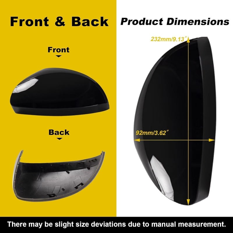 Goholy Car Door Side Rearview Mirror Cover Compatible With VW Tiguan 2009-2017 /Sharan 2012-2019 Side Mirror Cap Housing Rearview Mirror Protective Cover Unpainted Left Driver Side - Image 5